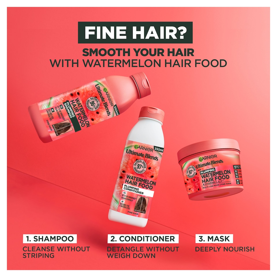 image 1 of Garnier Ultimate Blends Watermelon Conditioner 350Ml