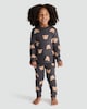 image 3 of F&F Boys Pure Cotton Bear Print Top and Cuffed Joggers Pyjamas in Multi