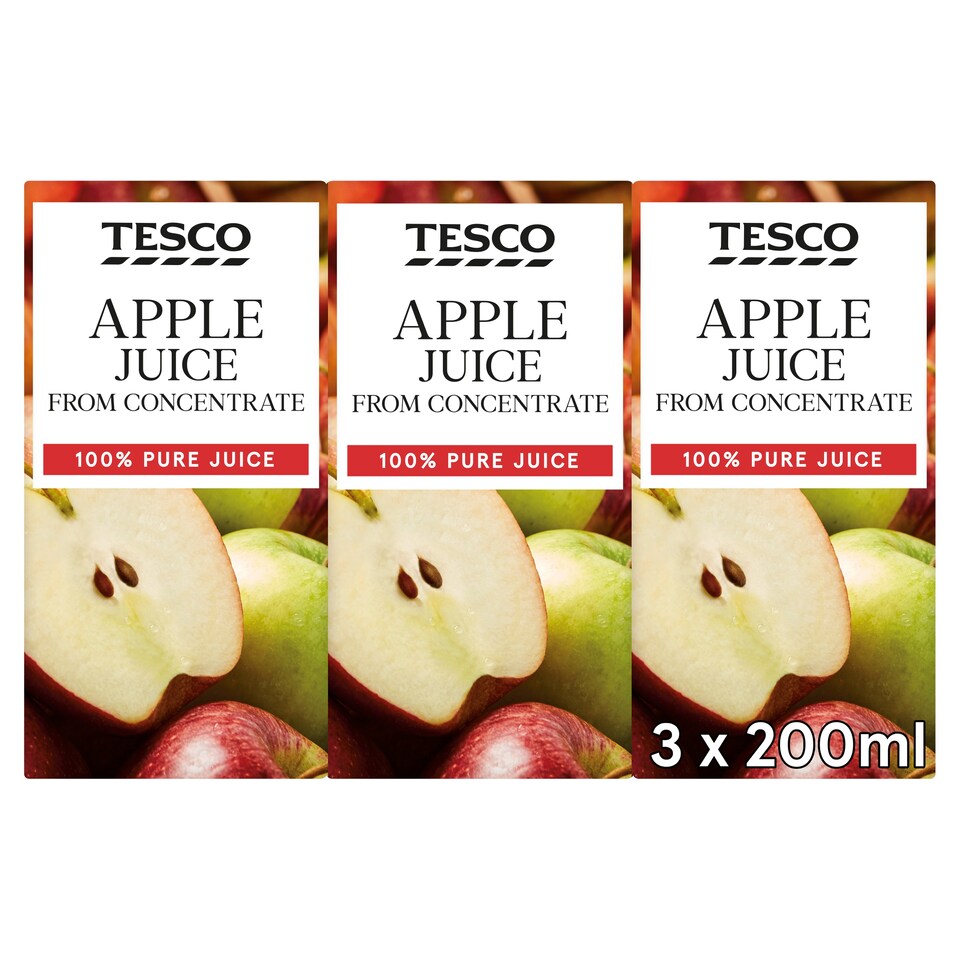 Tesco Pure Apple Juice 3X200ml