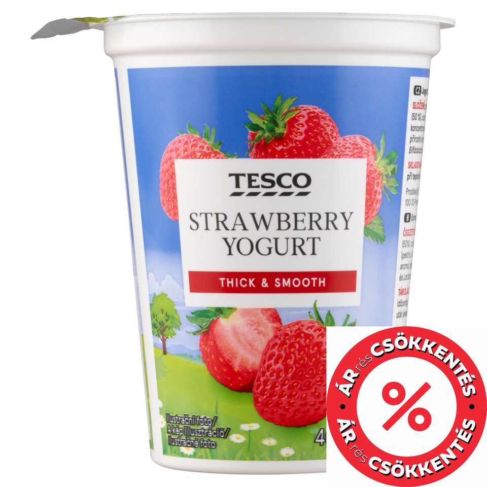 Tesco zsírszegény epres joghurt 400 g