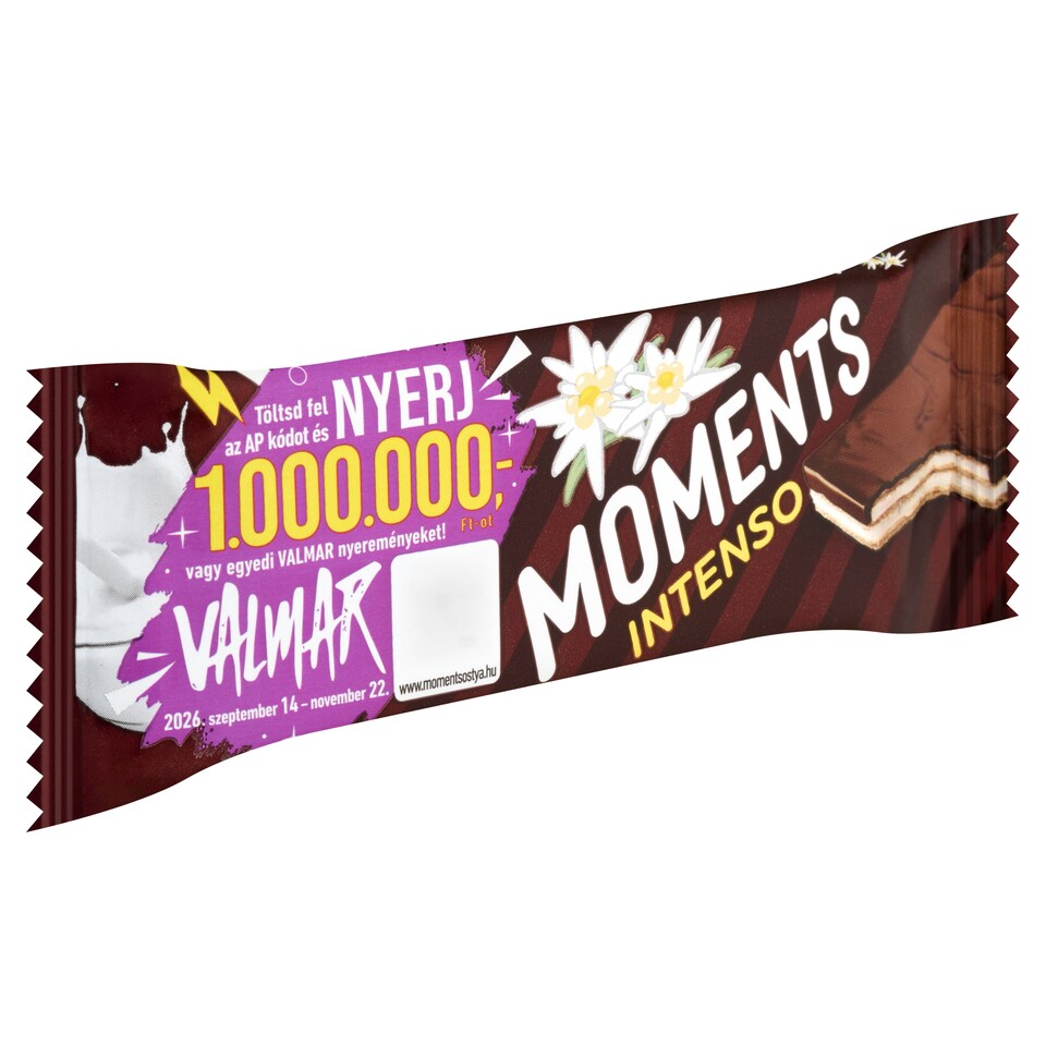 Moments Intenso tejes krémmel töltött ostyaszelet kakaós bevonómasszában 40 g  1. kép