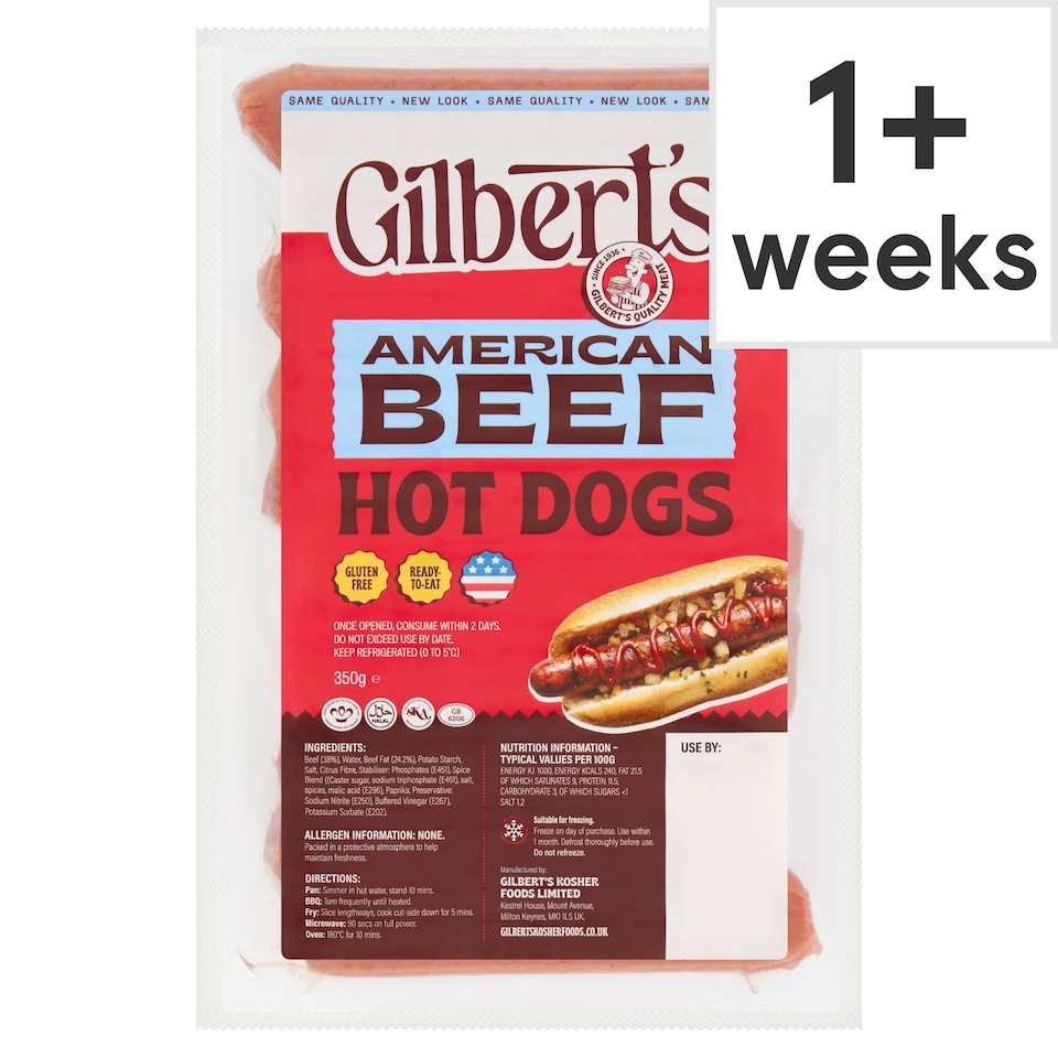 Gilberts American Hot Dogs 350G