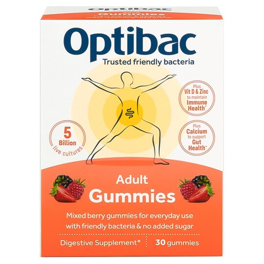 Optibac Adult Gummies Mixed Berry 30 Pieces 99G Tesco Groceries