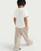 image 2 of F&F Boys Cotton Rich Striped Wide Leg Joggers in Stone