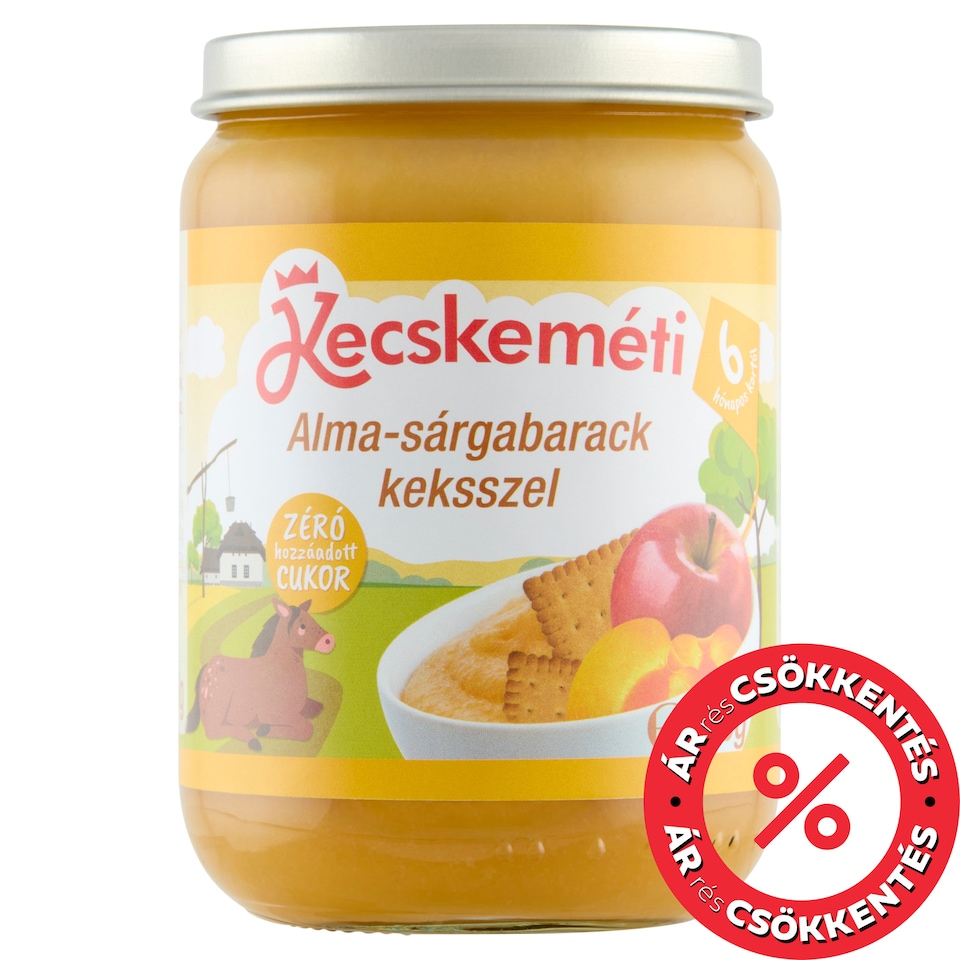 Kecskeméti alma-sárgabarack keksszel bébidesszert 6 hónapos kortól 190 g