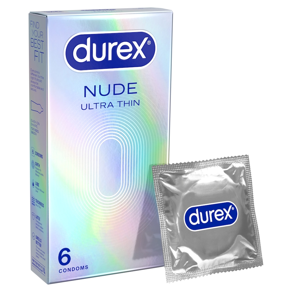 image 1 of Durex Nude Ultra Thin Condoms Enhanced Sensitivity Regular Fit 6s