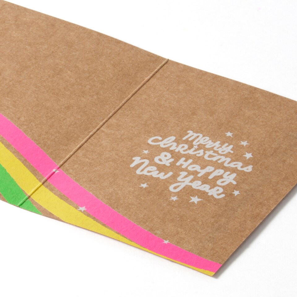 image 1 of Paperchase Neon Christmas Box of 8 Christmas Cards