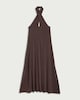 image 4 of F&F Draped Halterneck Maxi Dress in Mink