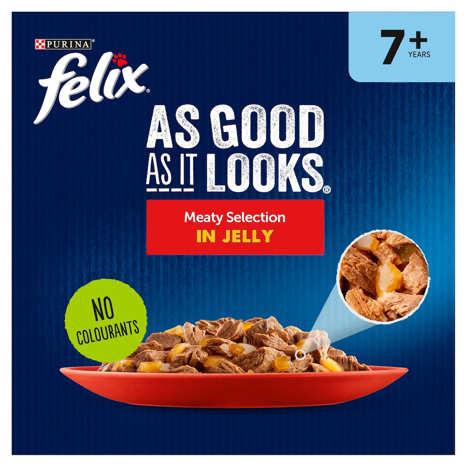 image 1 of Felix As Good As It Looks Senior Cat Food Meat 12 X 100G