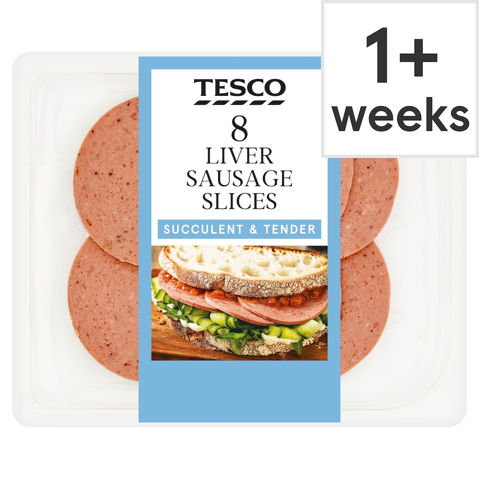 Tesco Liver Sausage Slices 8 Pack 100g