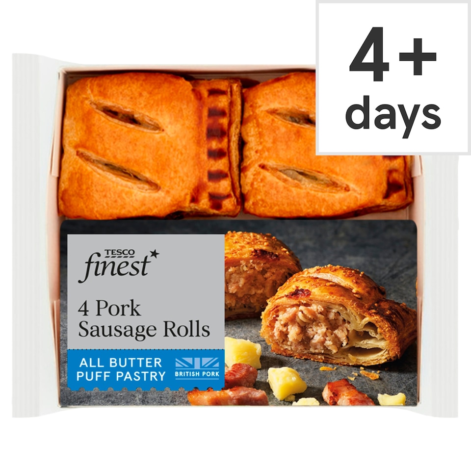 image 1 of Tesco Finest 4 Pork Sausage Rolls 188G