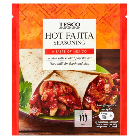 Tesco Hot Fajita Seasoning 30G Tesco Groceries