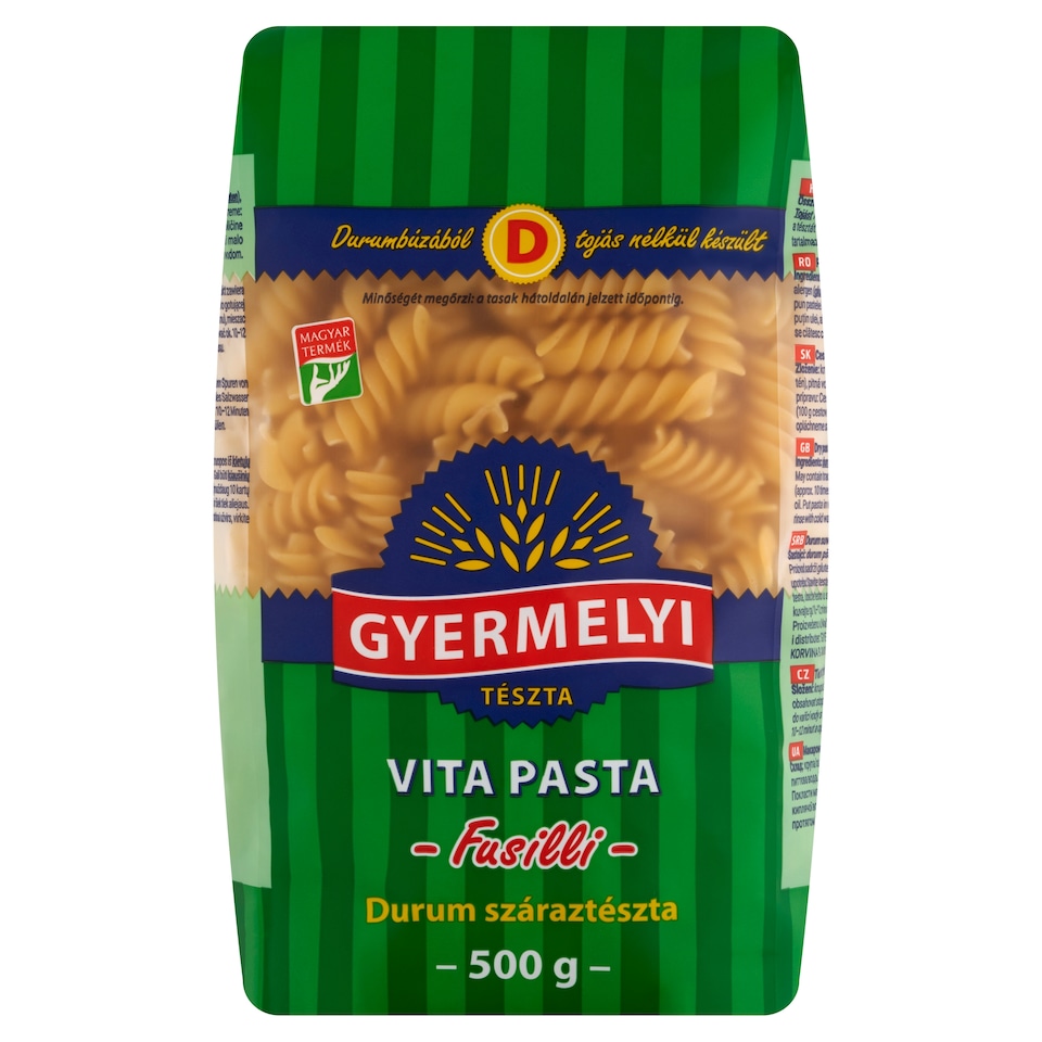 Gyermelyi Vita Pasta Fusilli Durum Wheat Dry Pasta 500 g