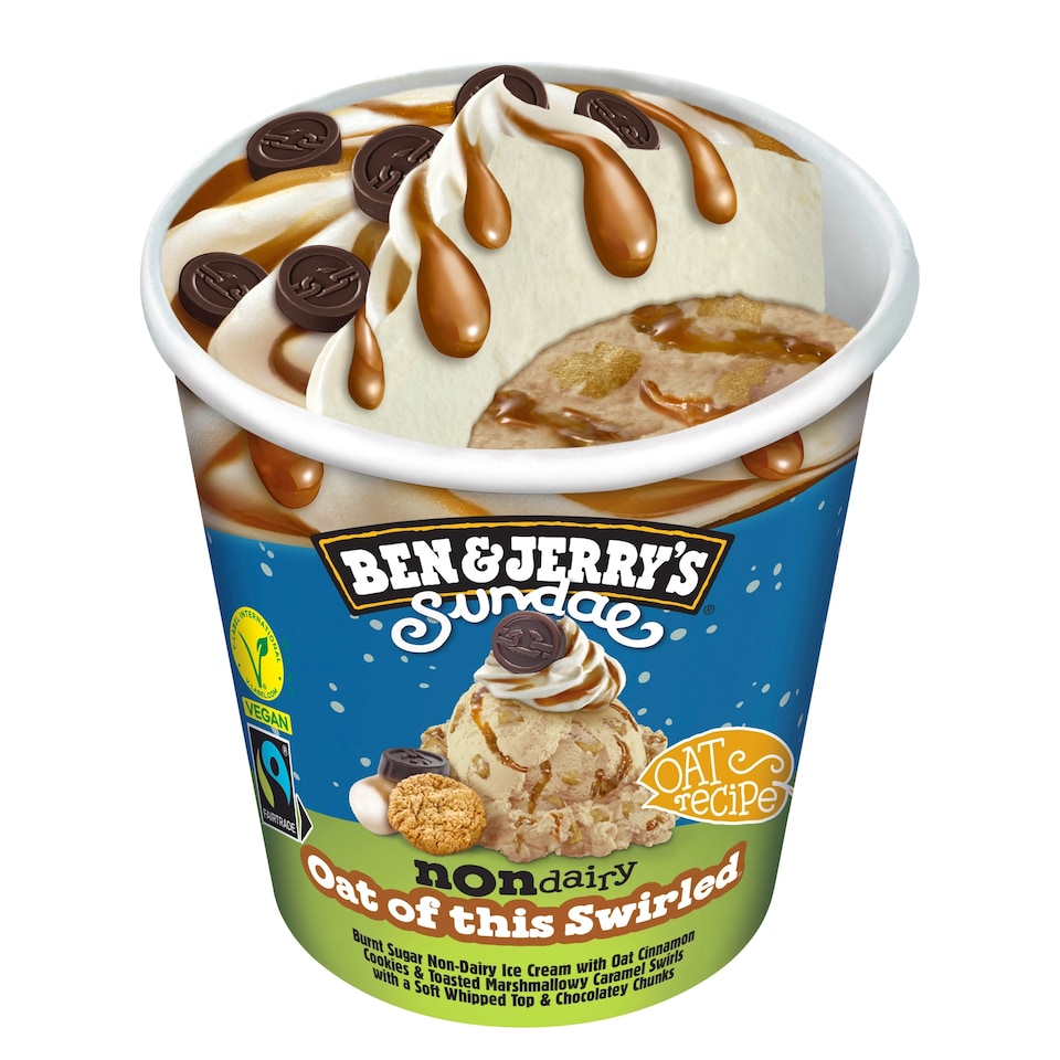 image 1 of Ben & Jerry's Sundae Oat Of This Swirled Non Dairy Ice Cream Tub 427ml