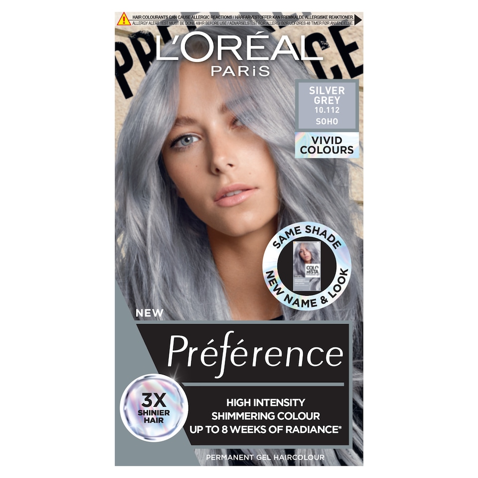 image 1 of L'Oreal Paris Preference Vivids 10.11 Silver Grey Permanent Hair Dye