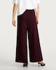 image 4 of F&F Side Stripe Wide Leg Trousers in Burgundy
