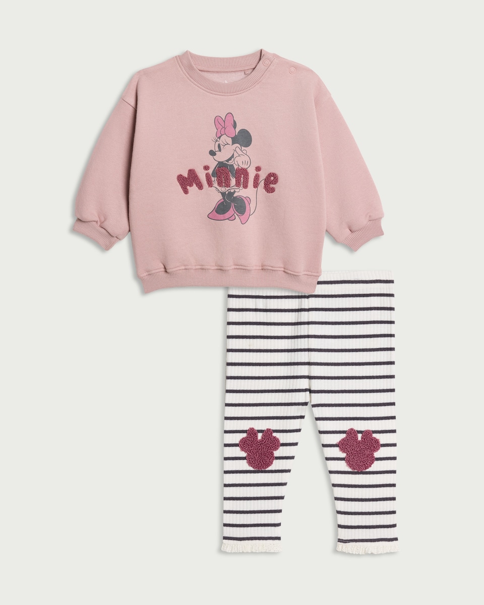 Disney Minnie Mouse 2-Piece Cotton Rich Sweatshirt and Leggings Set in Multi