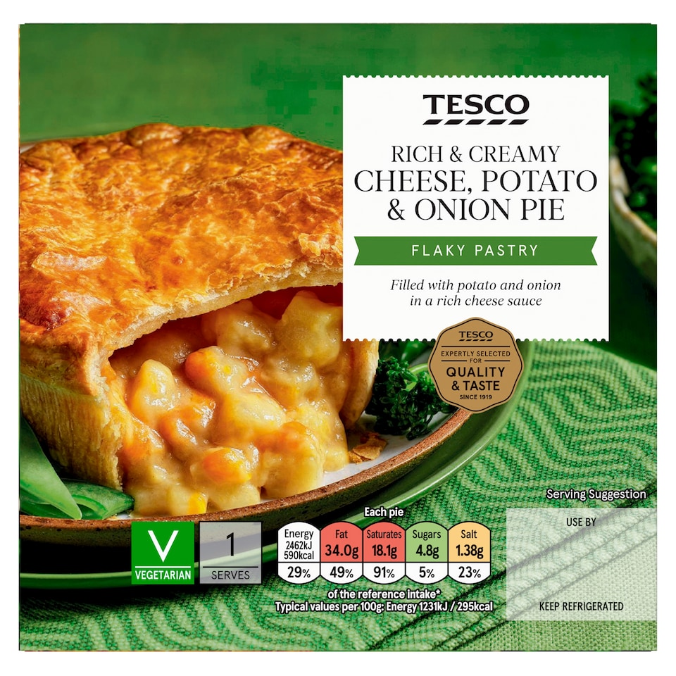 Tesco Cheese & Onion Pie 200g 