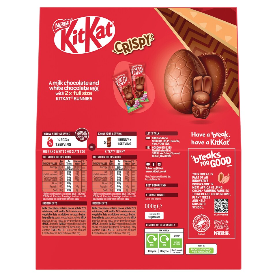 image 1 of Kit Kat Chunky Milk Chocolate Giant Easter Egg 208g