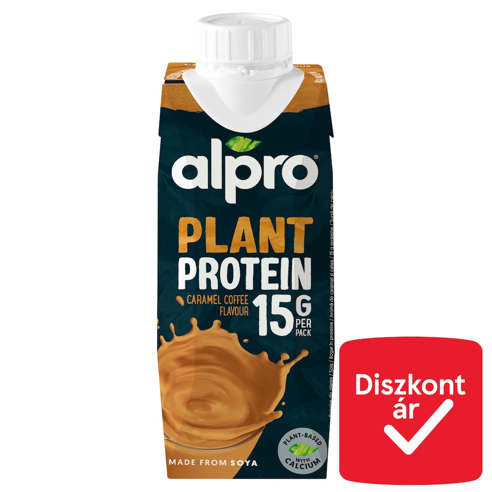 Alpro Plant Protein karamellás, kávéízű szójaital hozzáadott kalciummal és vitaminokkal 250 ml  1. kép