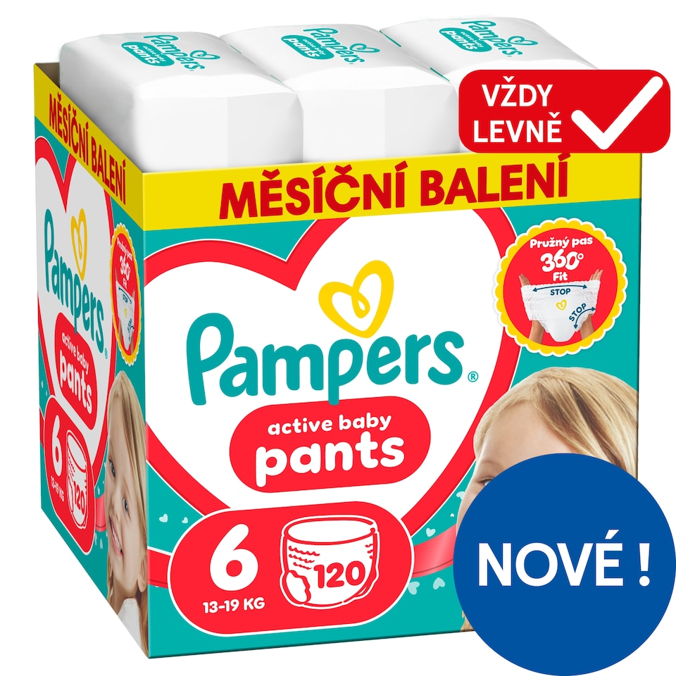 image 1 of Pampers Active Baby Pants Size 6, 120 Nappies, 13kg-19kg