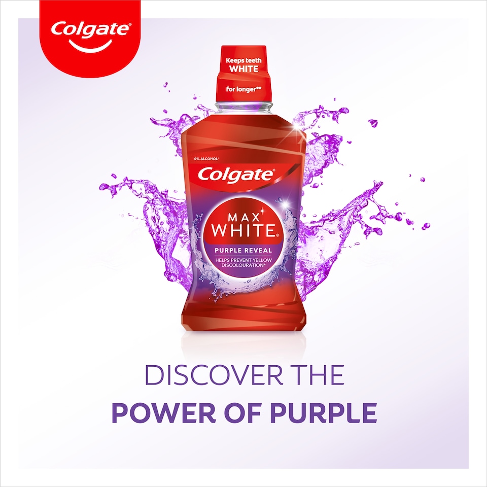 image 1 of Colgate Max White Purple Reveal Mouthwash 500Ml