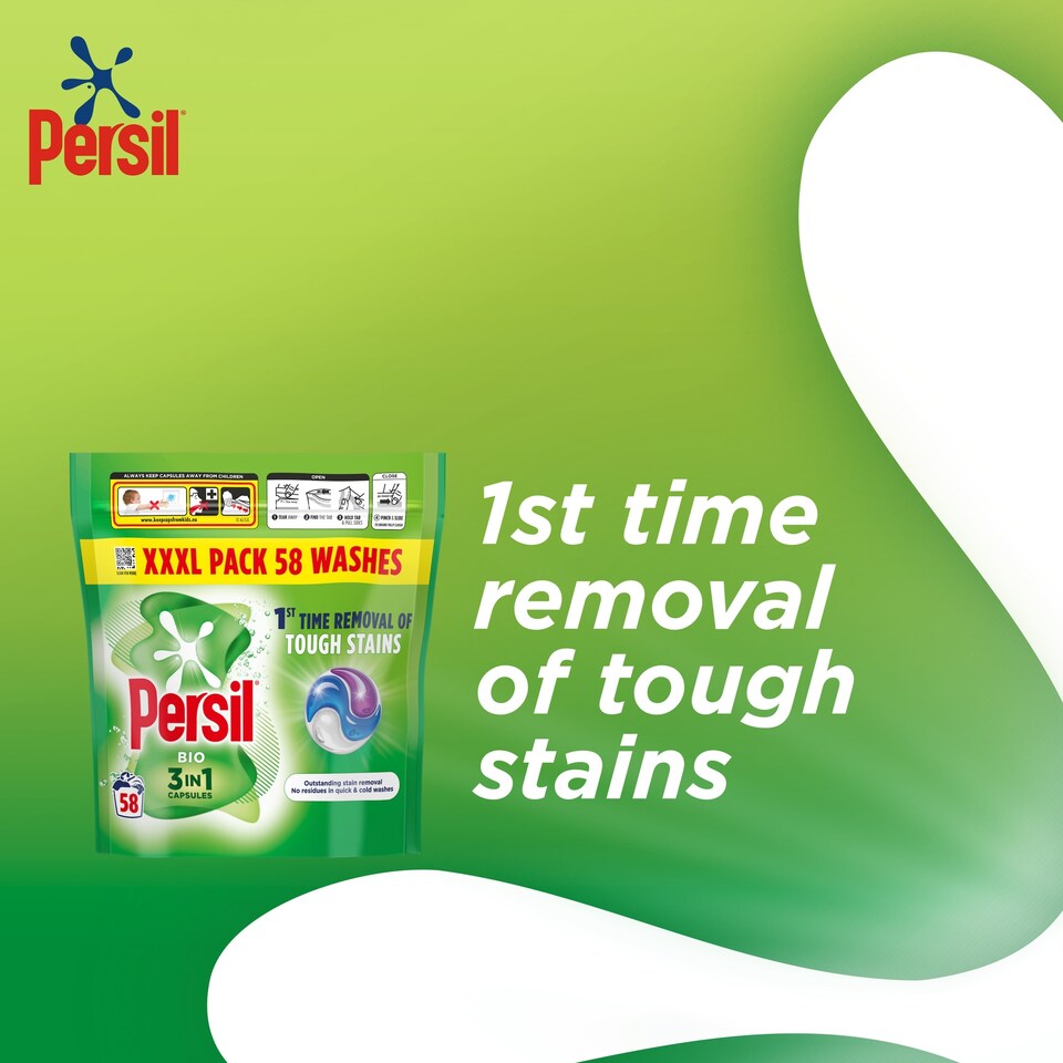 image 1 of Persil Bio Capsules 58 Washes 1223g