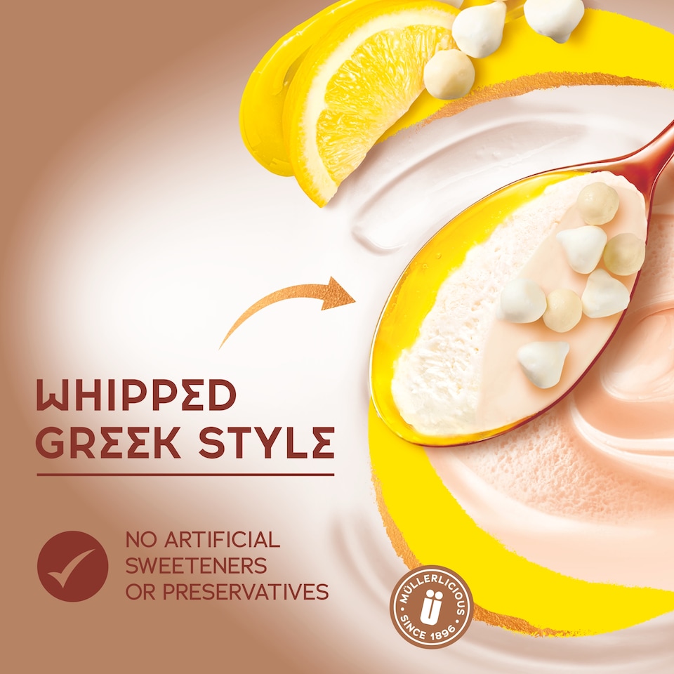 image 1 of Muller Bliss Whipped Greek Style Yogurt Lemon Meringue Pie 4 x 100g