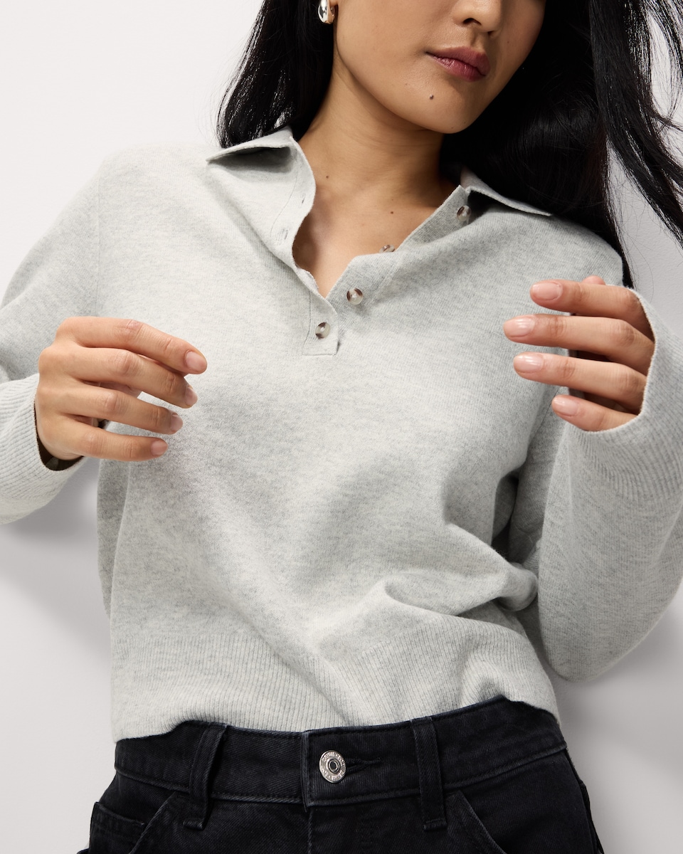 image 1 of F&F Collared Jumper in Grey