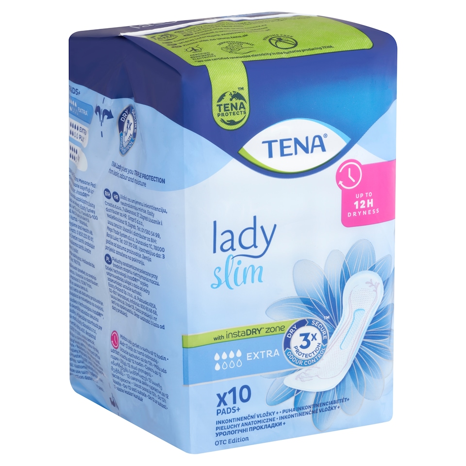 image 1 of Tena Lady Slim Extra Soft Incontinence Pads for Regular Urine Loss 10 pcs
