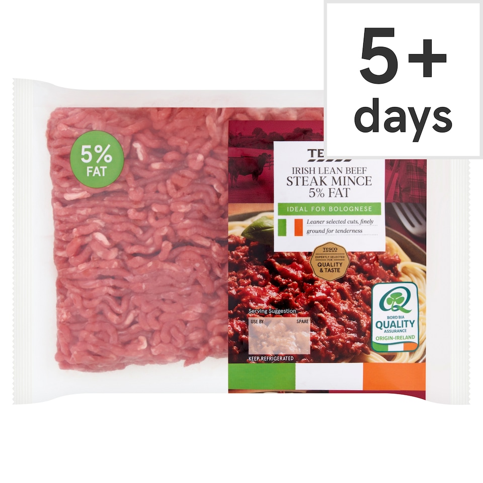 Tesco Irish Lean Beef Steak Mince 5% Fat 450g