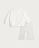 image 2 of F&F Baby 2-Piece Cotton Rich Bow Sweatshirt and Flared Leggings Set in White