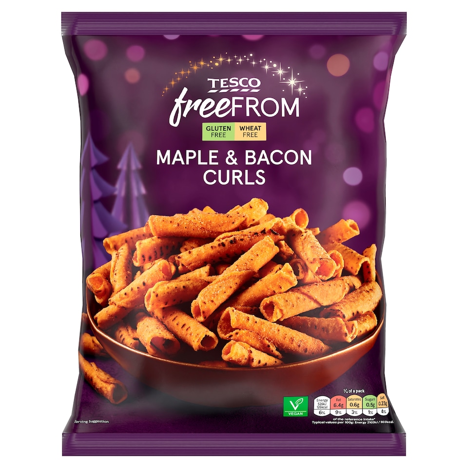 Tesco Free From Maple & Bacon Curls 150g