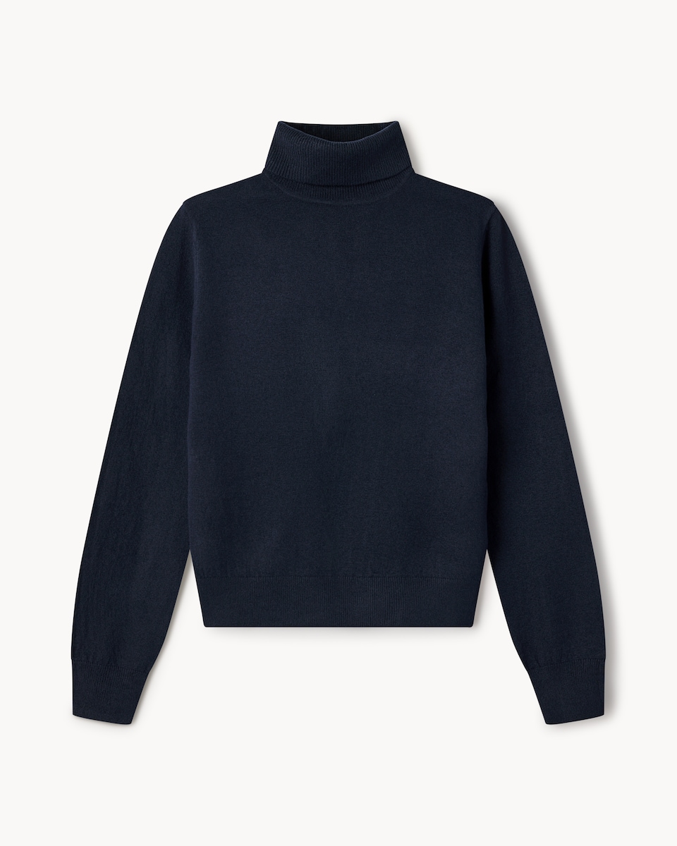 image 1 of F&F Roll Neck Jumper in Navy