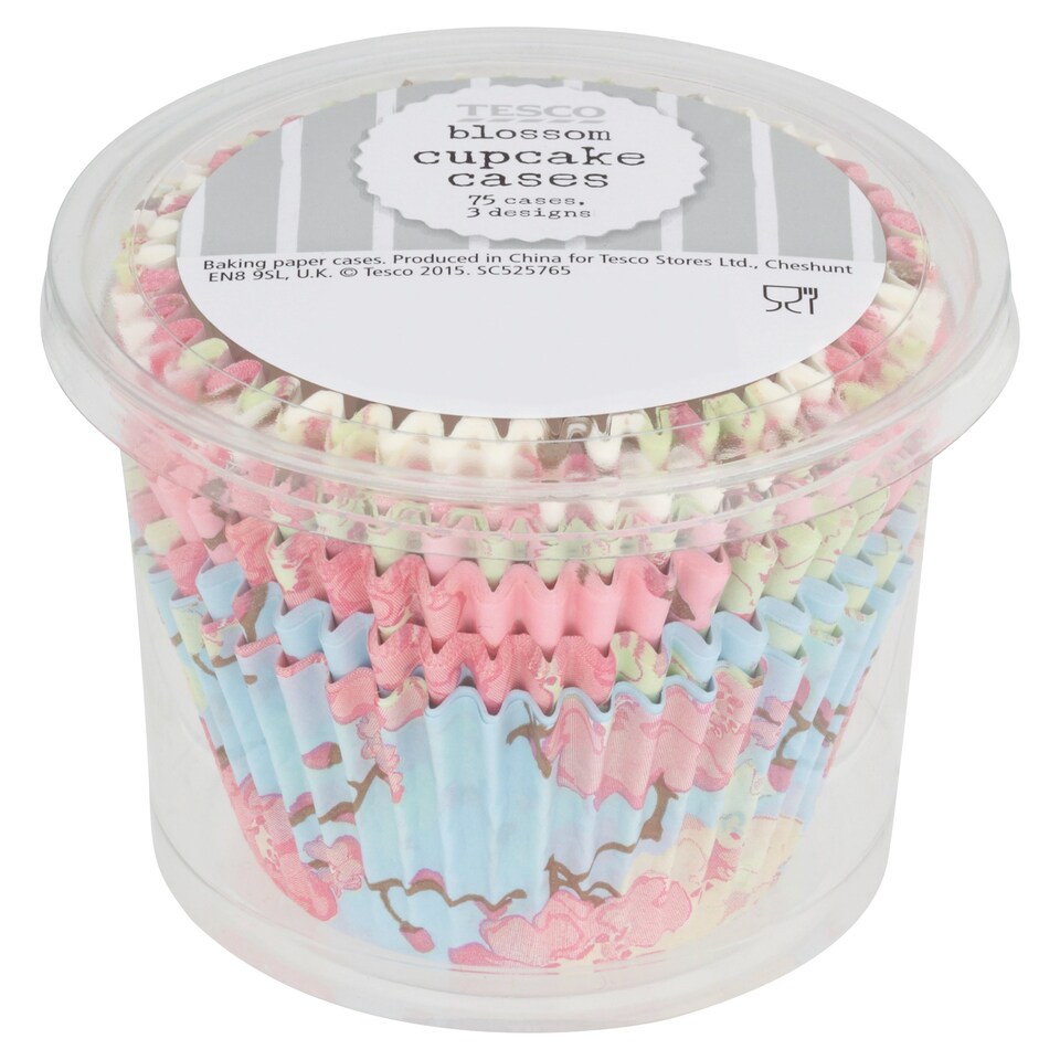 Tesco Cupcake Cases Pink Blossom 75S