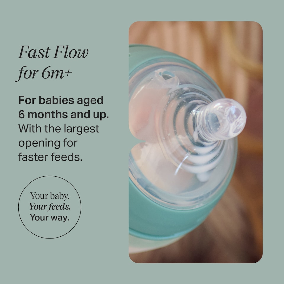 image 1 of Tommee Tippee Natural Start Baby Bottle Teats Fast Flow 6m+ 2 Pack
