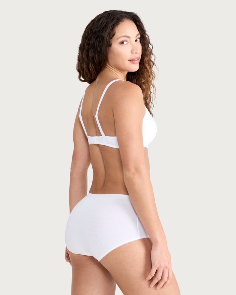 image 1 of F&F 5-Pack Cotton Rich Full Brief Knickers in White