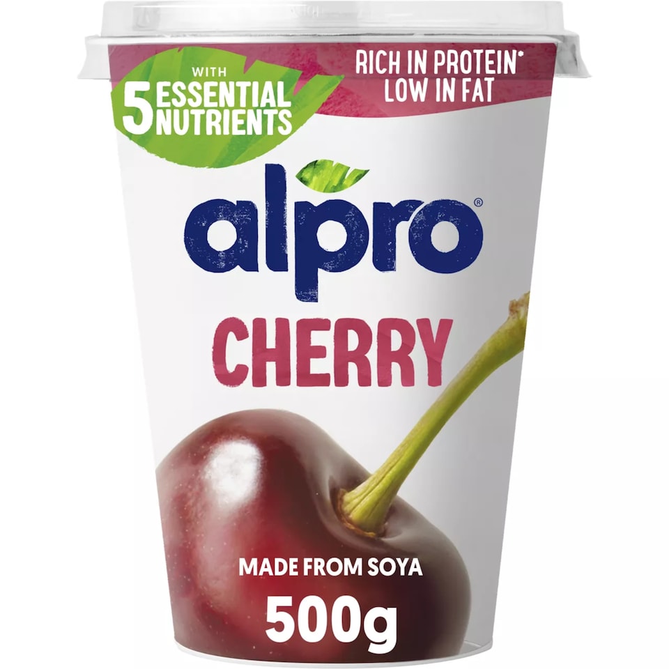 image 1 of Alpro Cherry Dairy Free Soya Yoghurt Alternative 500g