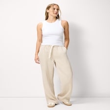F&F Pure Lyocell Wide Leg Trousers in Ecru