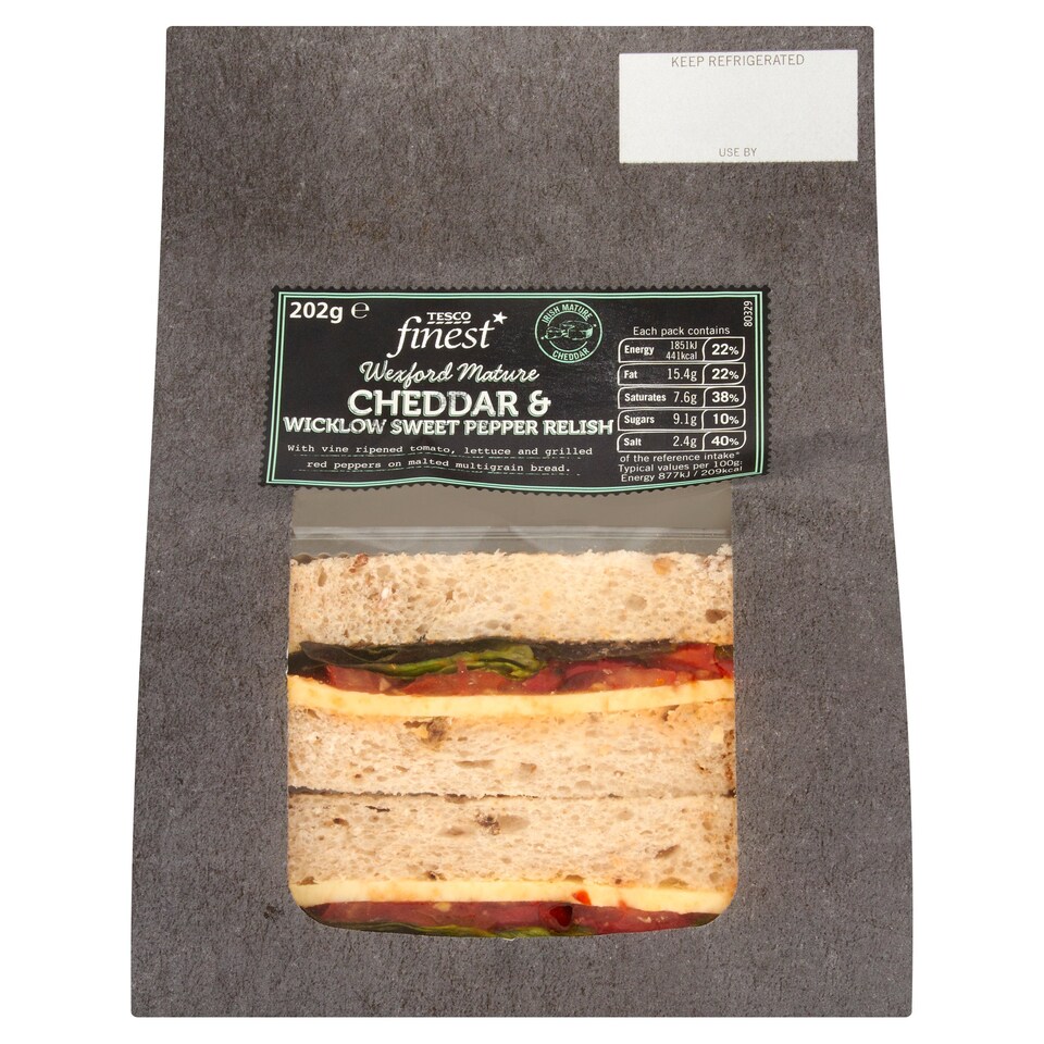 Tesco Finest Wxfrd Mature Chedr On Grnary Bread 202G