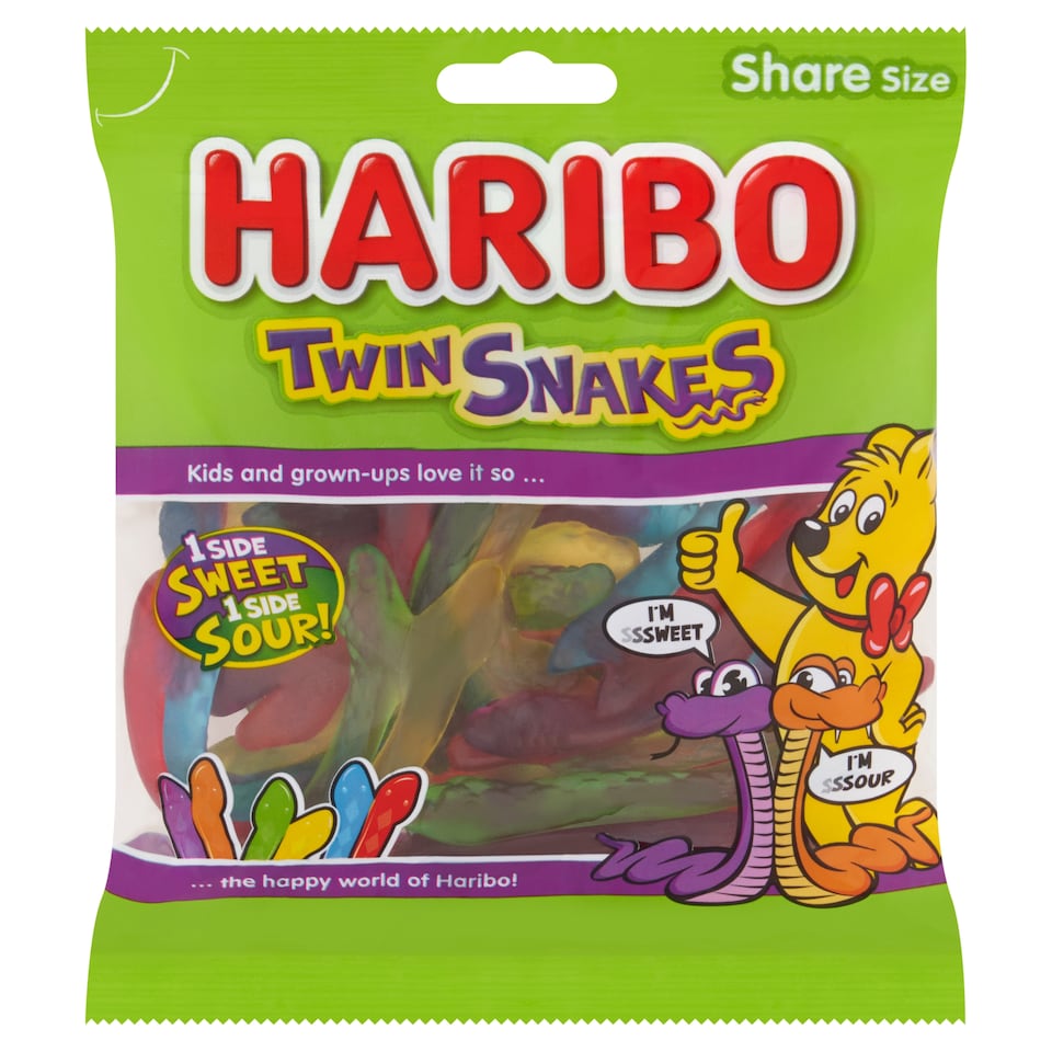 Haribo Twin Snakes Fruit Flavour Gum 175G