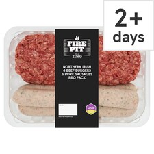 Tesco Fire Pit Northern Ireland Burgers & Sausages Bbq Pack 795G