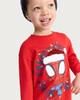 image 1 of Marvel Spider-Man Merry Christmas Pure Cotton Top in Red