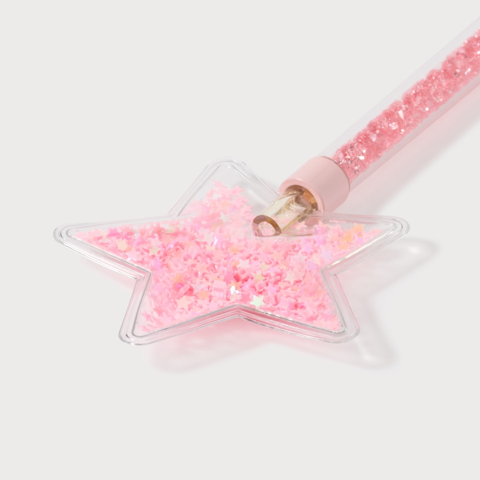 image 1 of Paperchase Pink Sparkle Star Single Ballpoint Pen