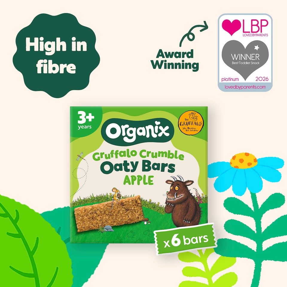 image 1 of Organix Gruffalo Crumble Apple Oaty Bars Multipack Organic Kids Snack 6x23g 3yrs+