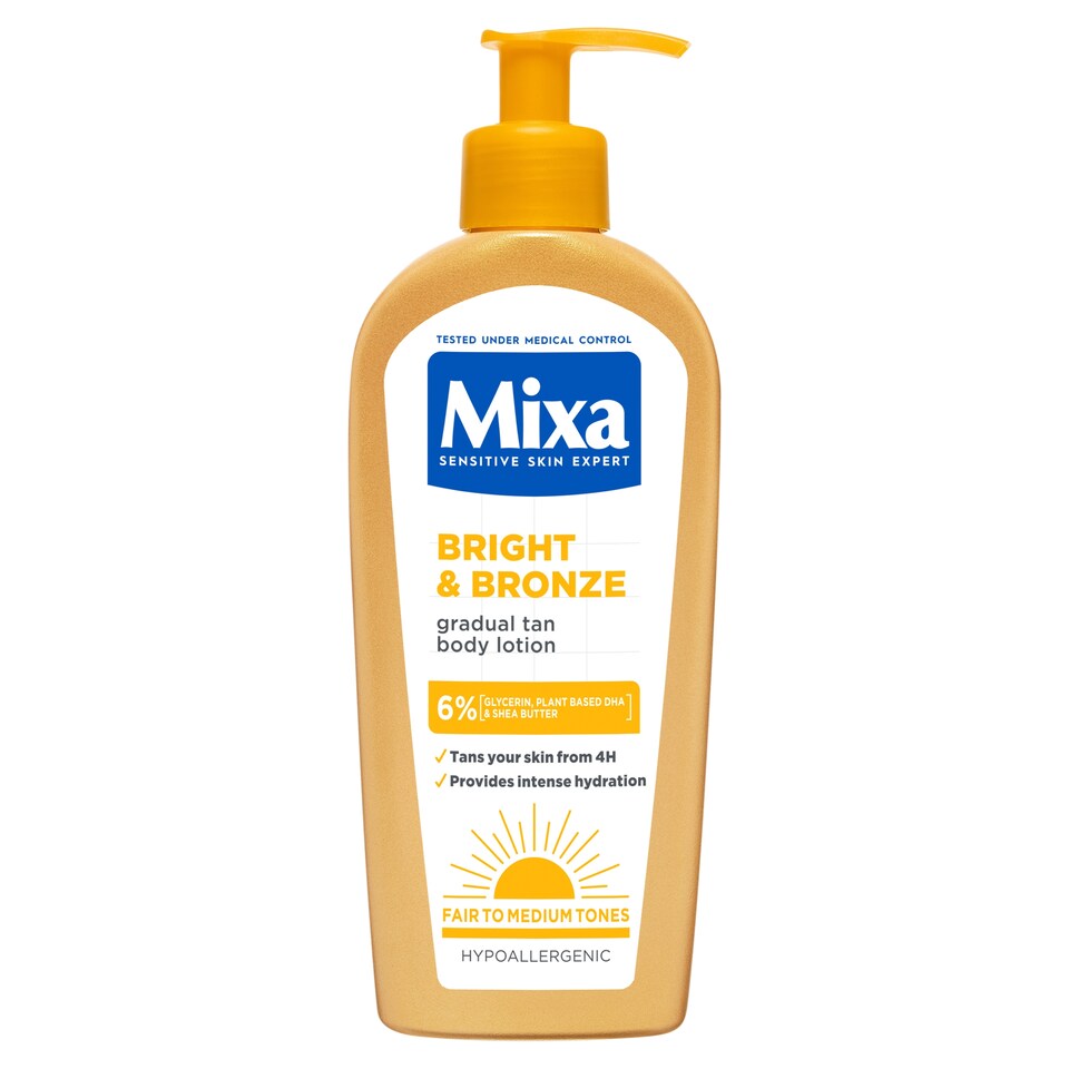 Mixa Bright & Bronze pro světlé až střední tóny pleti tónovací tělové mléko 250ml