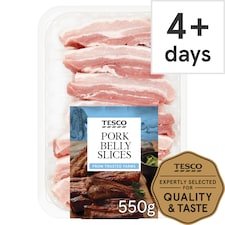 Tesco British Pork Belly Slices 550g
