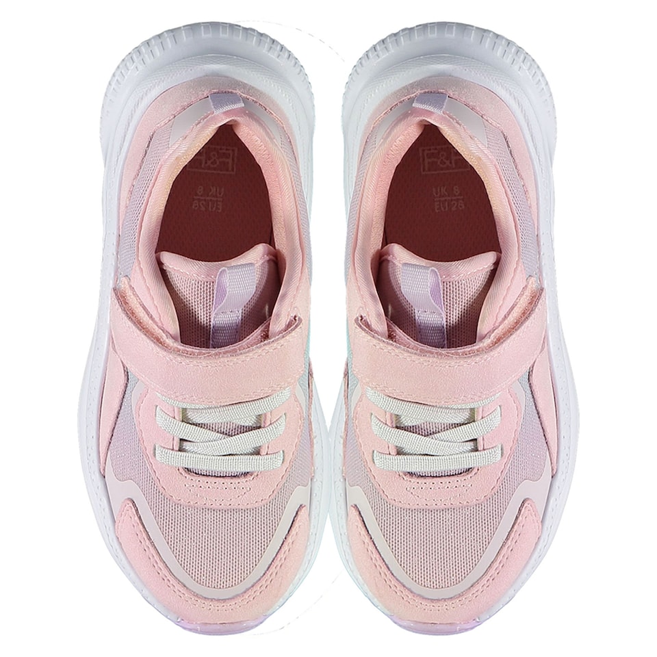 F&F Girls Ombre Mesh Panel Trainers in Pink