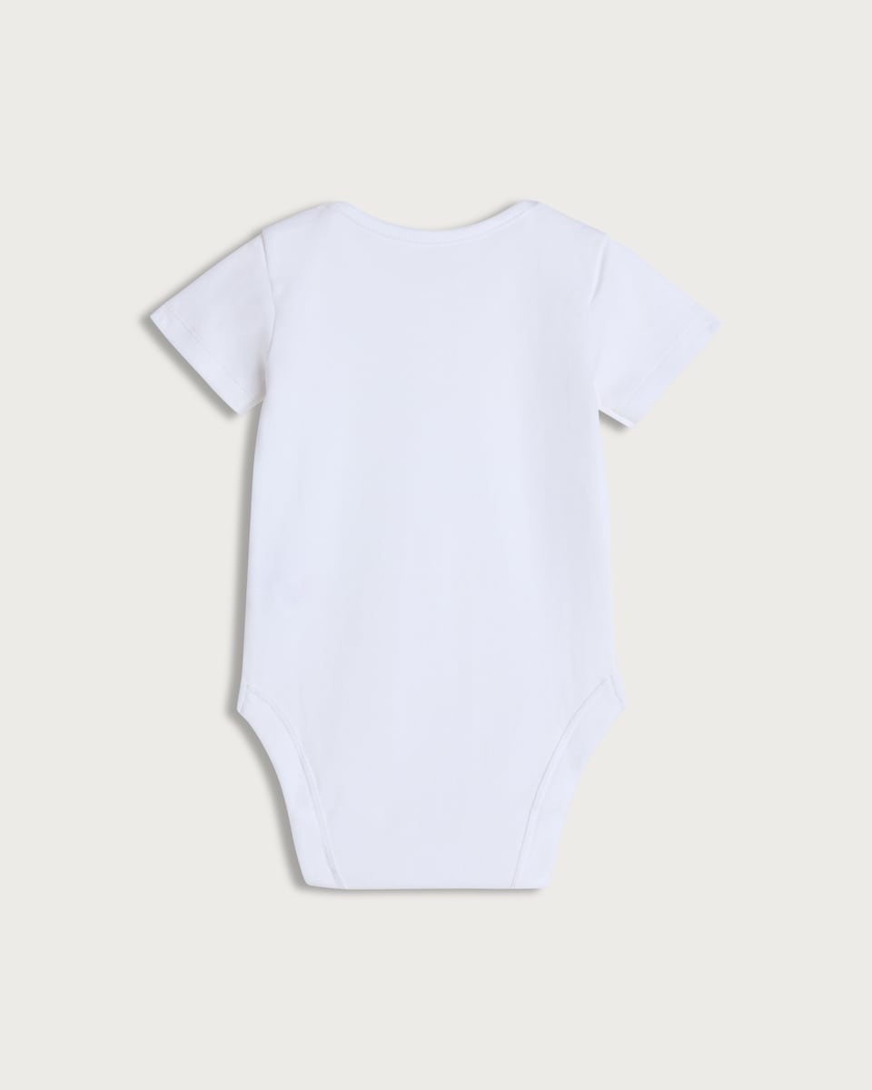 image 1 of F&F Baby 5-Pack Pure Cotton Short Sleeved Bodysuits in White