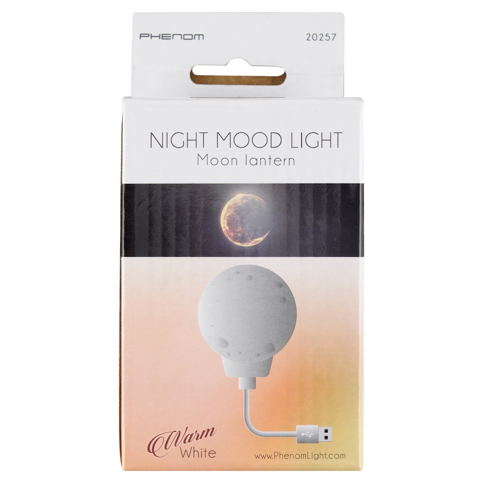Phenom USB Night Mood Light Moon Lantern Warm White